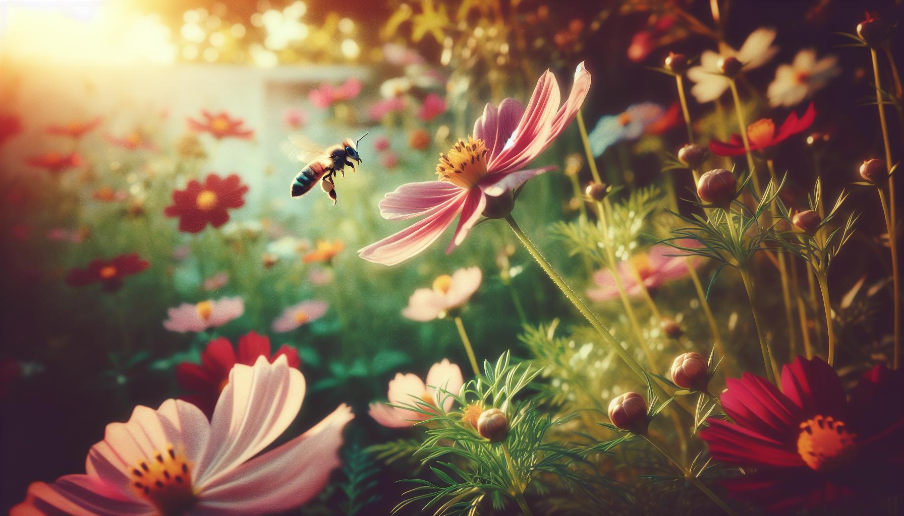 bees pollinate flowers