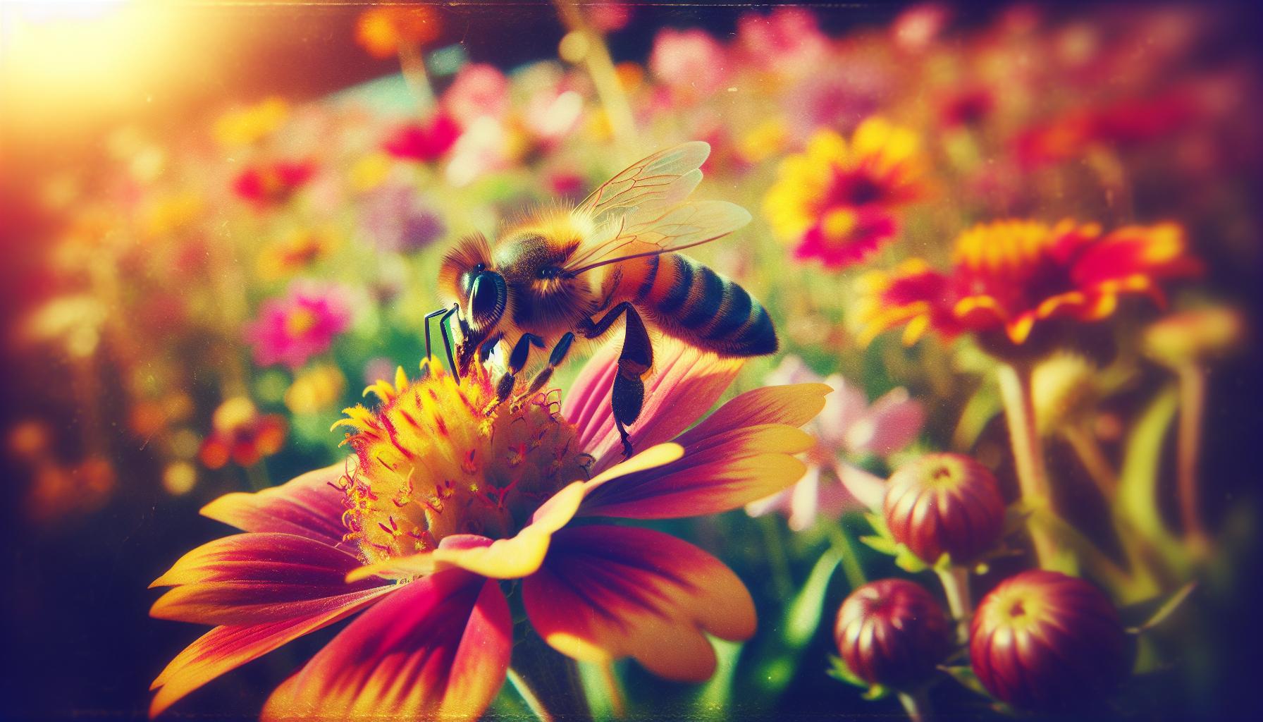 bees pollinating flowers