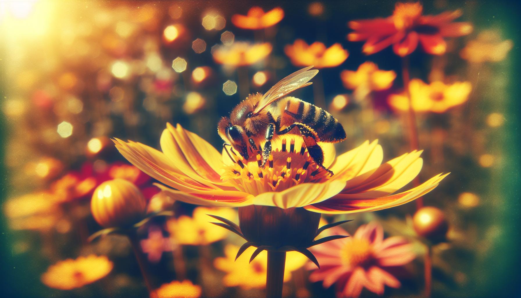 how do bees pollinate flowers