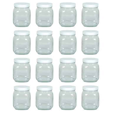 2.5 lb. Square Honey Jars - 12 COUNT CASE - Includes Lid