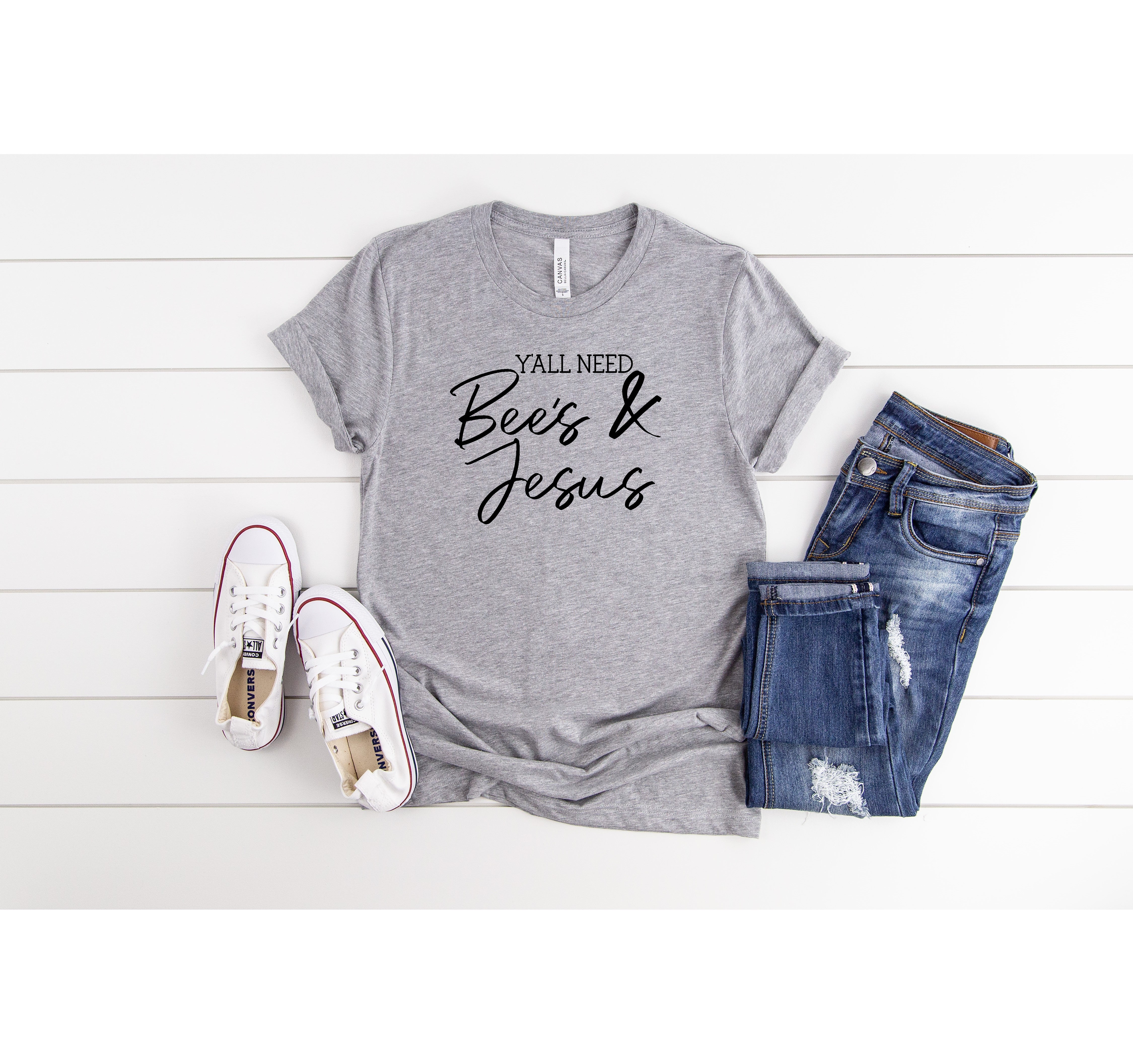 Bees and Jesus Shirt-Medium