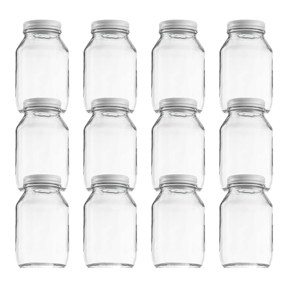 Flint Glass Jar Lid Included - 32oz - 12 Count Case
