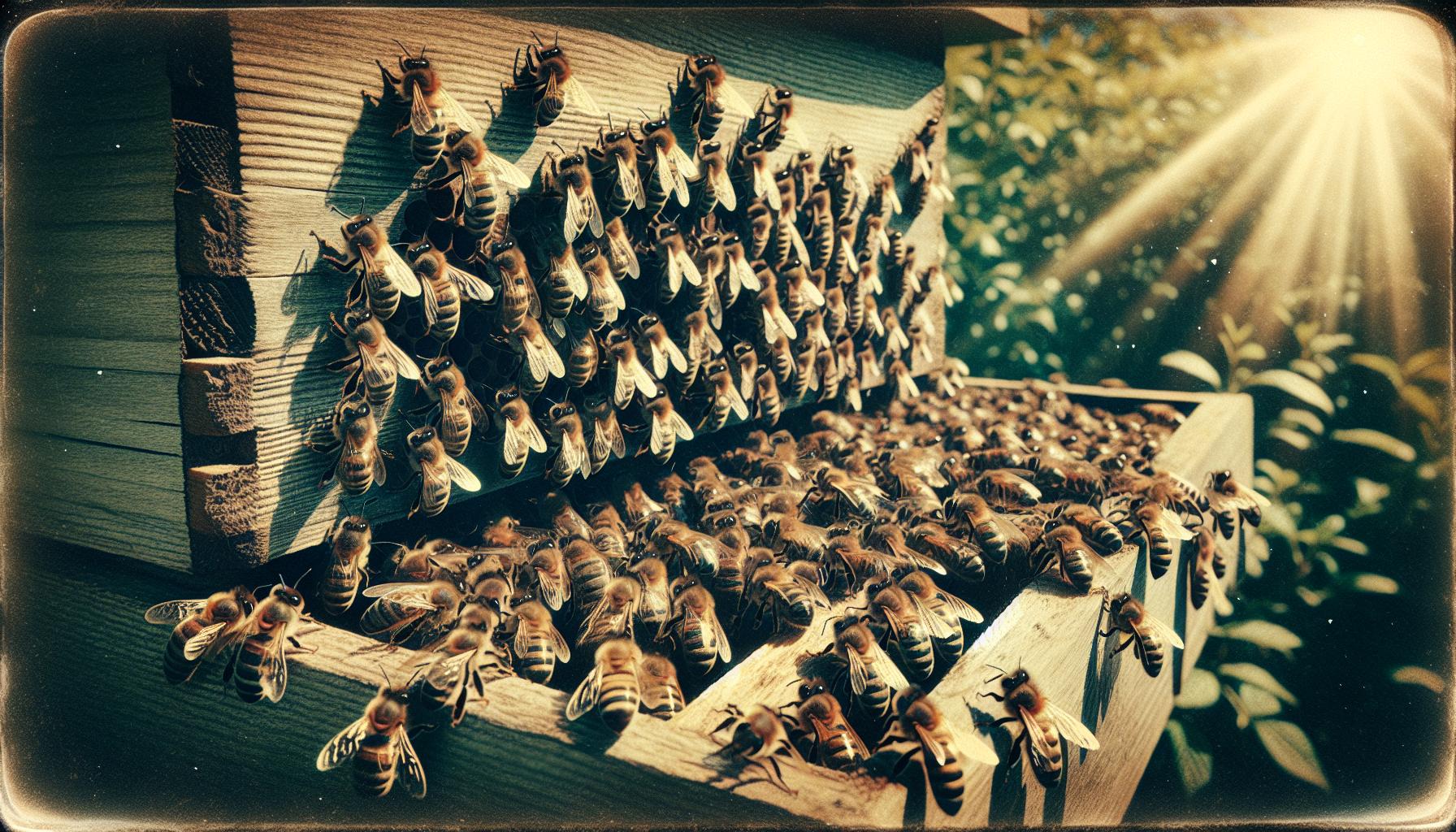 bees bearding in hot weather​