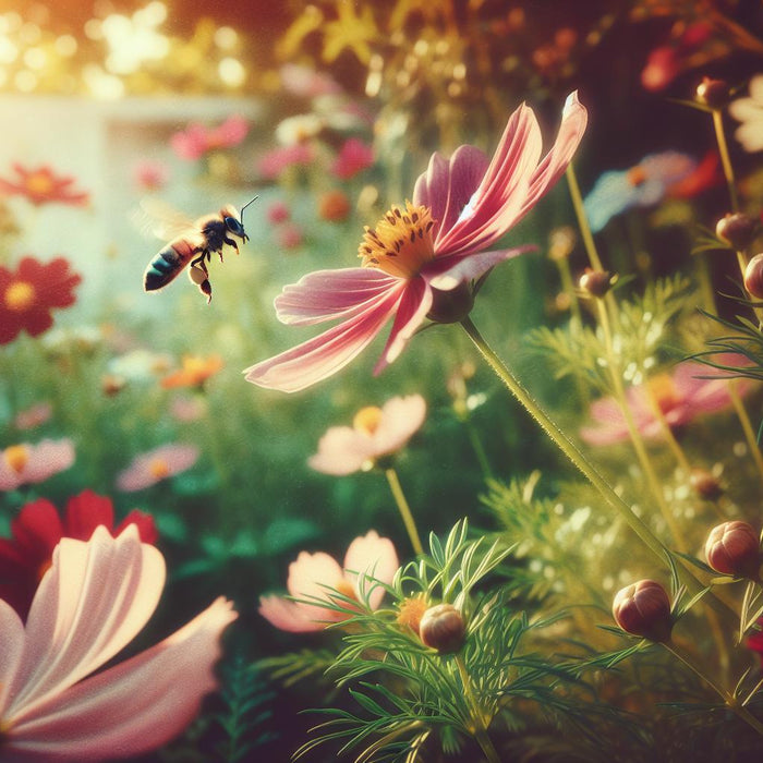 bees pollinate flowers​