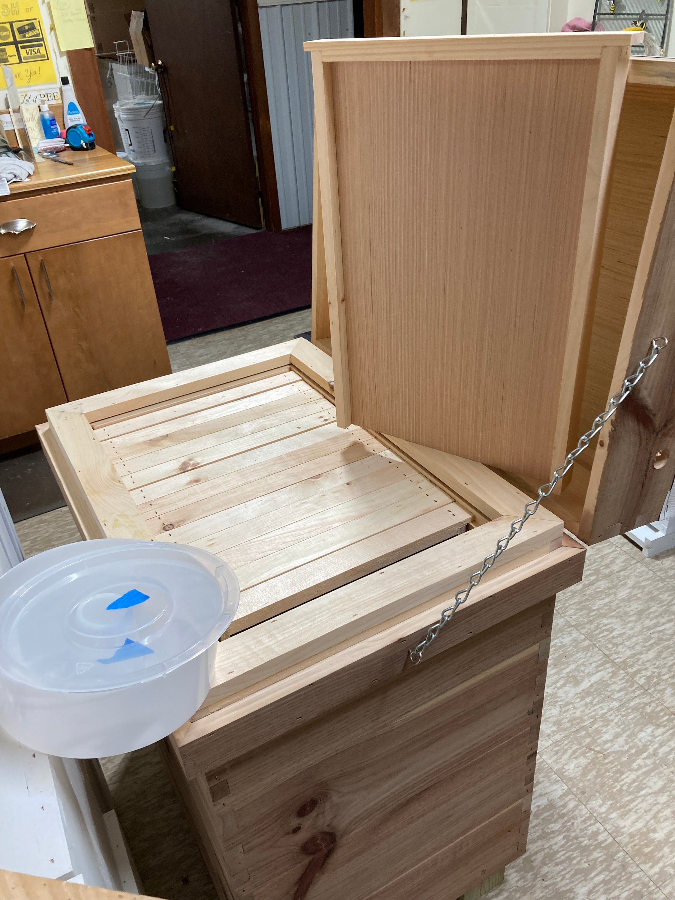 Bearsville Bees Layens 14-Frame Hive interior with frames installed