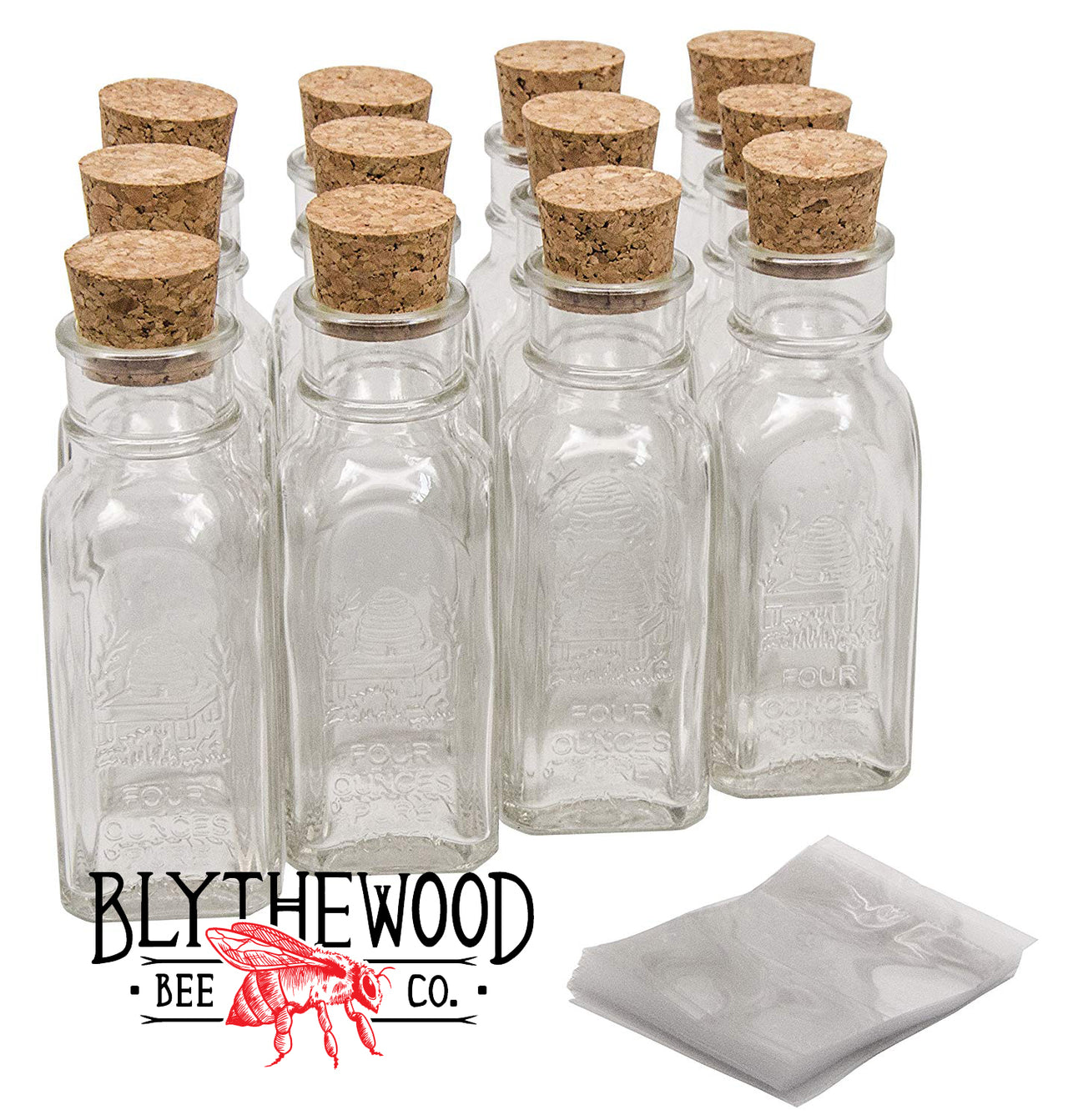 4 oz Muth Honey Jars - Case Of 36 - Includes Cork And Shrink Bands