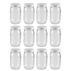16 oz Flint Glass Jars with white metal screw lids — Case of 12 — Blythewood Bee Company