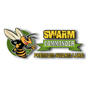 Swarm Commander company logo with a honey bee image.