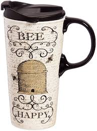 Ceramic Travel Mug |Bee Happy