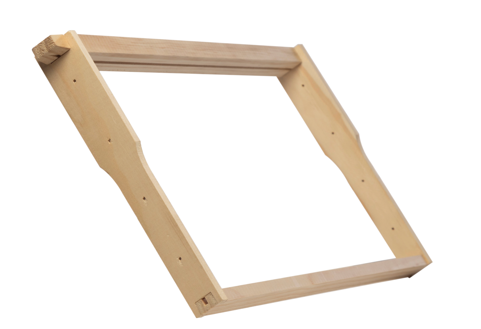 Assembled deep beehive frame made from unassembled parts