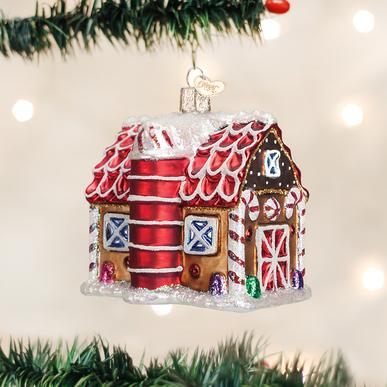 Gingerbread Barn Christmas Ornament