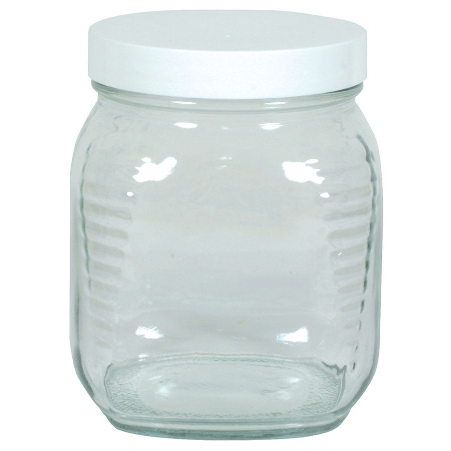 2.5 lb. Square Honey Jars - 12 COUNT CASE - Includes Lid