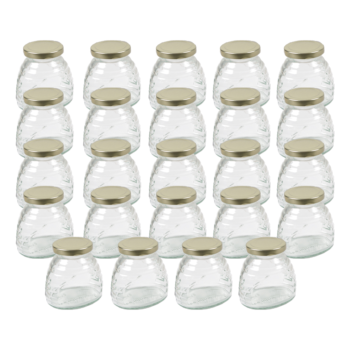 3 oz. Glass Skep Honey Jars - 24 Count Case - Includes Lids