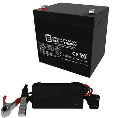 12 volt 5 Ah rechargeable battery with charging cord