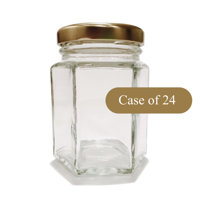 3.7oz Glass Hexagon Jars