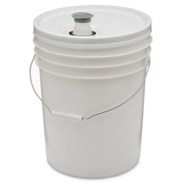 5 gallon Food Grade White Plastic Bucket with Handle & Lid - Set of 6