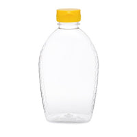 12 oz Plastic Honey Bottles - Clear PET Plastic Bee Hive Honey Bottles (Flip Top Lids Included)