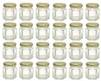 1.5 oz Clear Glass Hexagon Jars (Gold Lug Cap) 24 Count Case