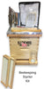 8 Frame Beginner Beekeeping Starter Kit — fully assembled Langstroth hive with frames, tools, jacket, and gloves