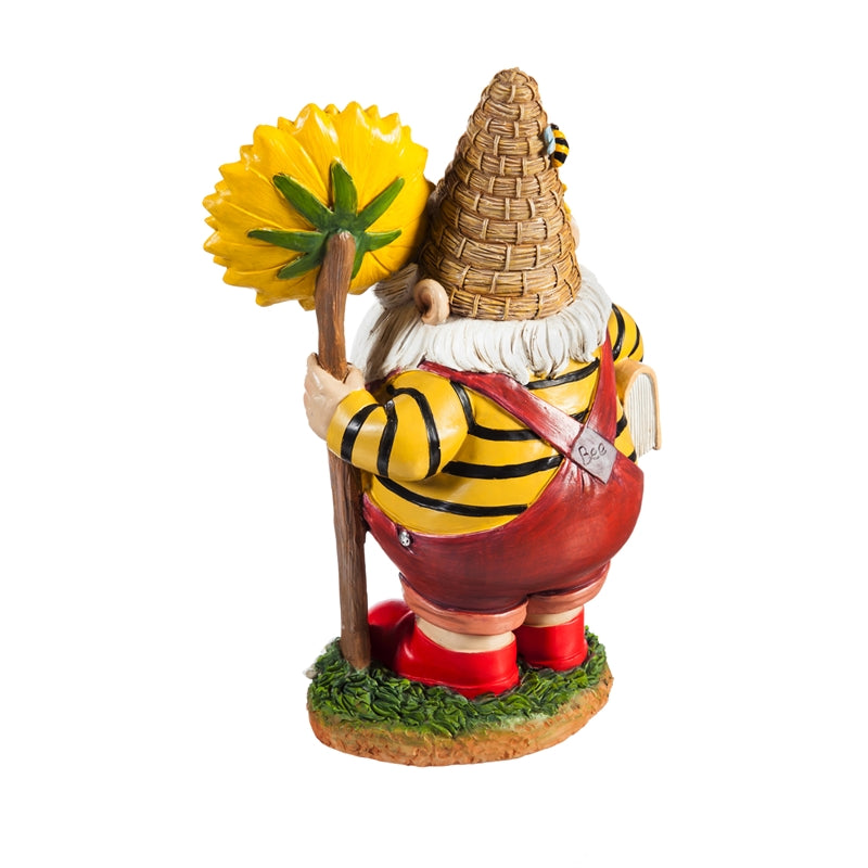 Beekeeper Gnome with Sunflower - Charming 6.1 Inch Multicolor Garden Statue