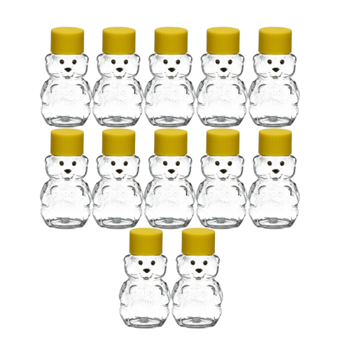 1.59oz Honey Bear Bottles w/Cap - 12 Total Bears