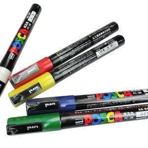 Posca Marker 2.5mm - Yellow/Green/Blue/Red (Pack of 4)