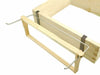 Stainless steel beekeeping frame holder side view