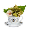 Green Hydrangea in Tea Cup and with Saucer